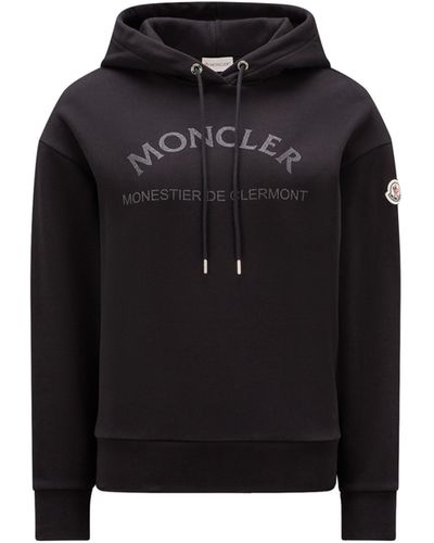 Moncler Glitter Logo Hoodie - Black