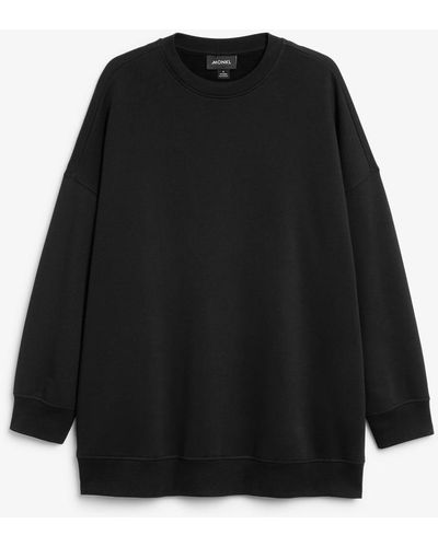 Monki Oversize-pullover mit rundhalsausschnitt schwarz