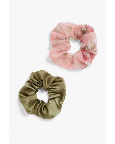 Monki Pack Of Two Scrunchies - Pink