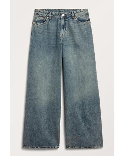 Monki Giga Weite Jeans Mit Niedriger Taille - Blau