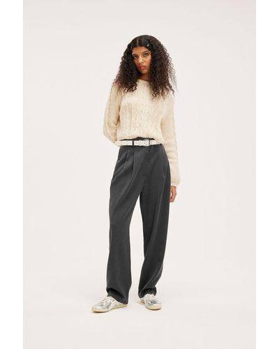 Monki Relaxed Tailored Trousers - Grey