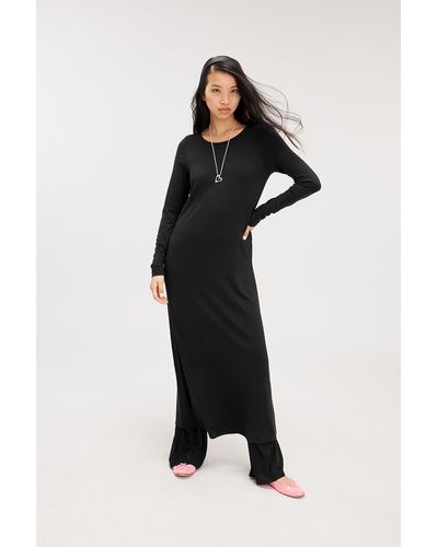Monki Long Sleeved Jersey Dress - Black