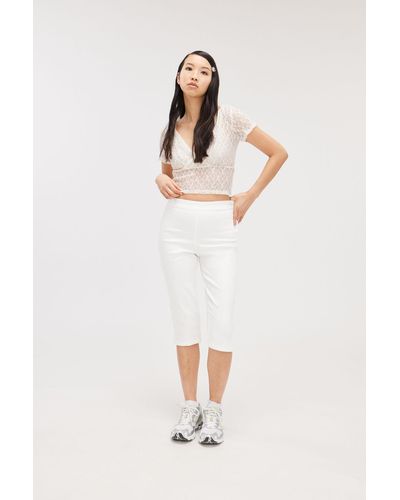 Monki Ultra Cropped Trousers - White
