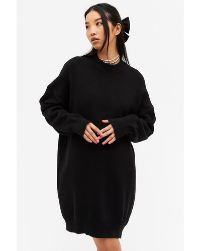 Monki Soft Oversized Knit Dress - Black