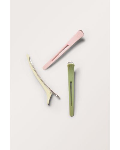 Monki 3-pack Hair Clips - Natural