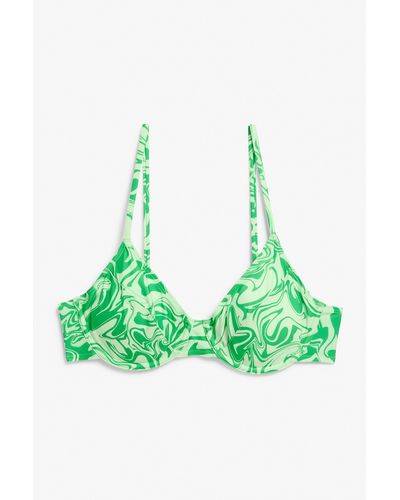 Monki Green Swirly Underwire Bikini Bra