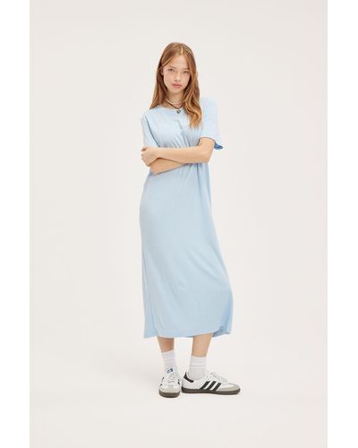 Monki Super Soft T-shirt Dress - Blue