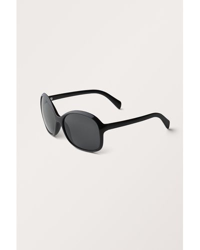 Monki Large Oval Sunglasses - Black
