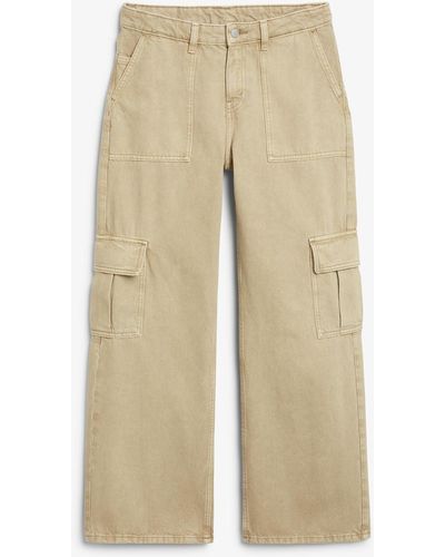 Monki Cargo-jeans niedriger bund beige - Natur