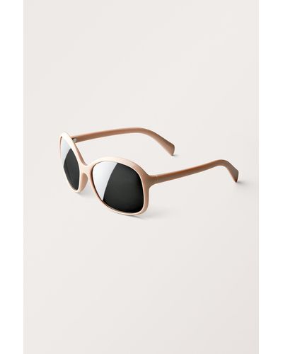 Monki Large Oval Sunglasses - Natural