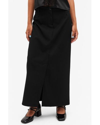 Monki Tailored Midi Pencil Skirt - Black