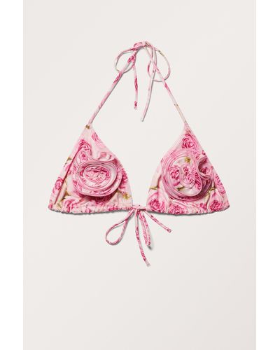 Monki Rose Triangle Bikini Top - Pink