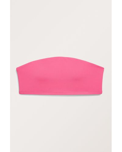 Monki Strapless Pink Bandeau Bikini Top