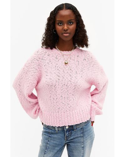 Monki Structured Knit Sweater - Pink