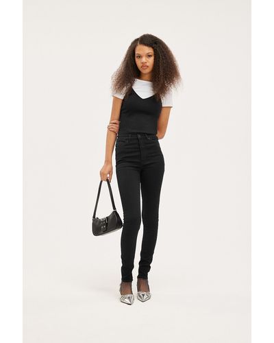 Monki Oki High Waist Tight Black Jeans