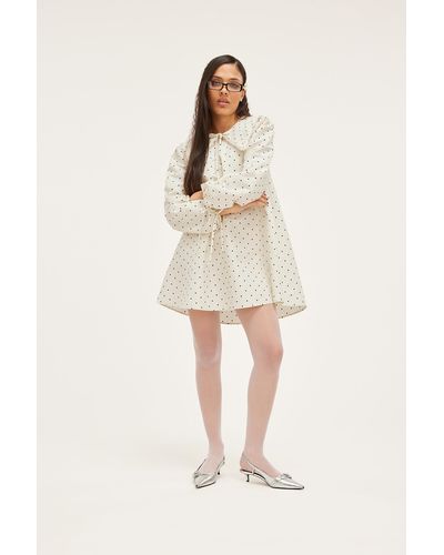 Monki Collared A-line Dress - Natural