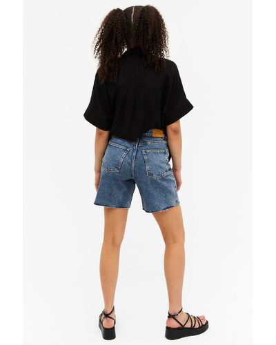 High waist denim shorts blue - Medium blue - Monki