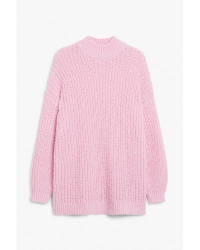 Monki Chunky Knit Sweater - Pink