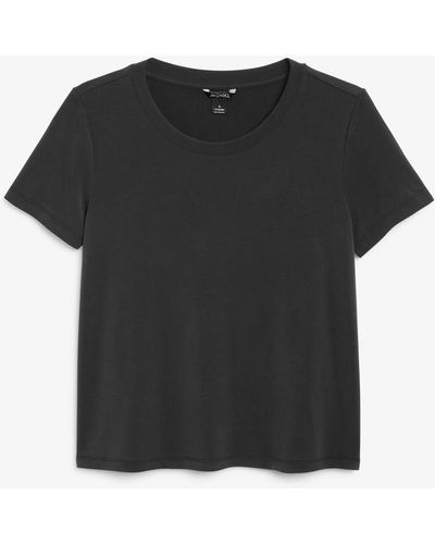 Monki Weiches t-shirt schwarz