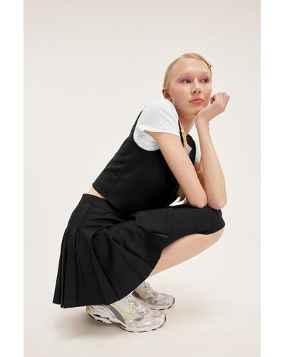 Monki Black Pleated Mini Skirt