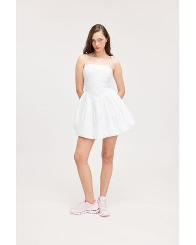 Monki Short Poplin Mini Dress - White