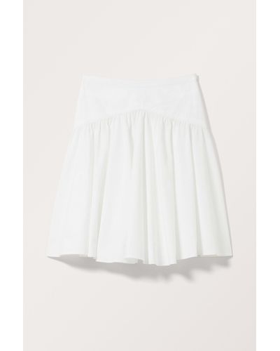 Monki Knee-length A-line Poplin Skirt - Natural