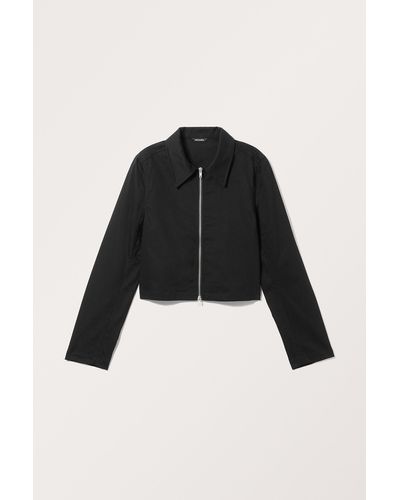 Monki Regular Fit Cotton Jacket - Black