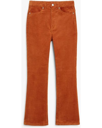 Monki Corduroy Trousers Flared Leg - Orange