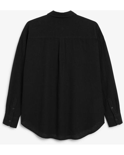 Monki Hemd aus leinenmischung - Schwarz