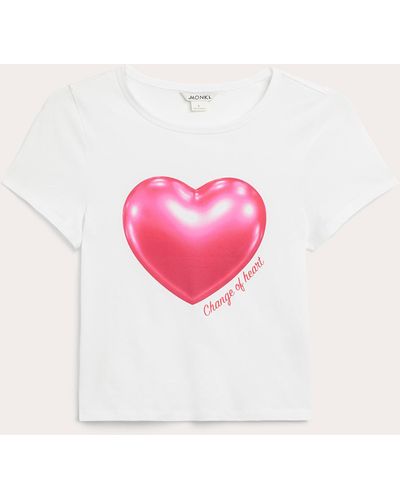 Monki Cropped T-shirt - Pink