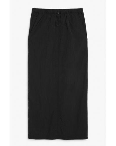 Monki Black Parachute Maxi Skirt