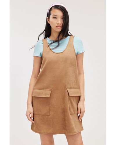 Monki Loose Fit Mini Dress - Brown