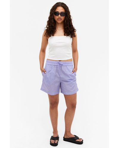 Monki Drawstring Shorts - Blue