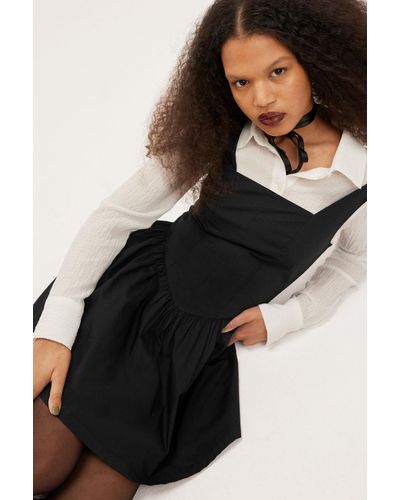 Monki Ruched Sleeveless Mini Dress - Black