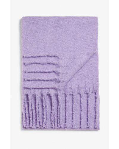 Monki Recycled Polyester Purple Tassel Scarf