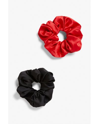 Monki Pack Of Two Scrunchies - Red