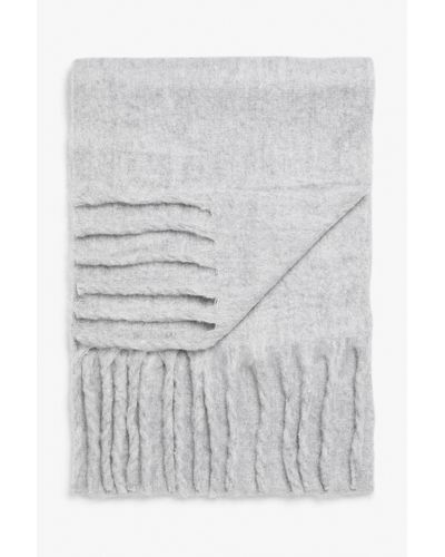 Monki Recycled Polyester Tassel Scarf - Grey