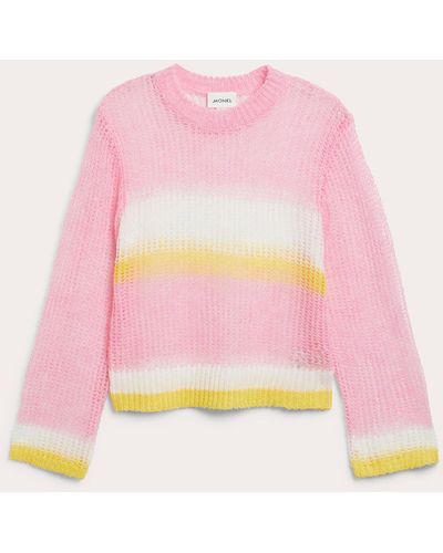 Monki Oversized Sheer Knitted Sweater - Pink