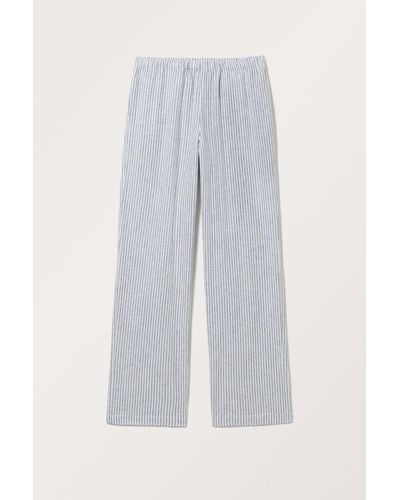 Monki Relaxed Fit Linen Blend Trousers - Grey