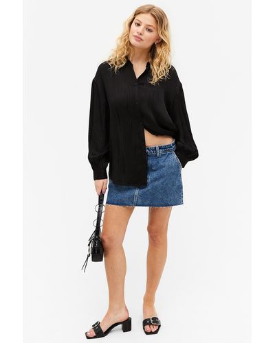 Monki Black Oversize Dress Shirt