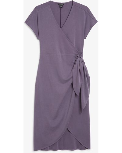 Monki Super-soft Purple Midi Knot Dress