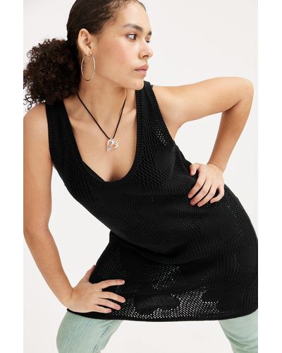 Monki Sleeveless Knitted Mini Dress - Black