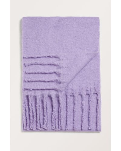 Monki Recycled Polyester Tassel Scarf - Purple