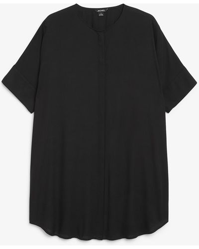Monki Oversized Shirt Dress - Black