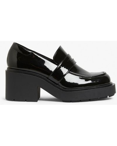 Monki Chunky Heeled Loafers - Black