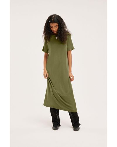 Monki Super Soft T-shirt Dress - Green