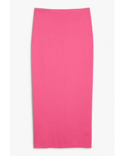 Monki Pink Jersey Pencil Skirt
