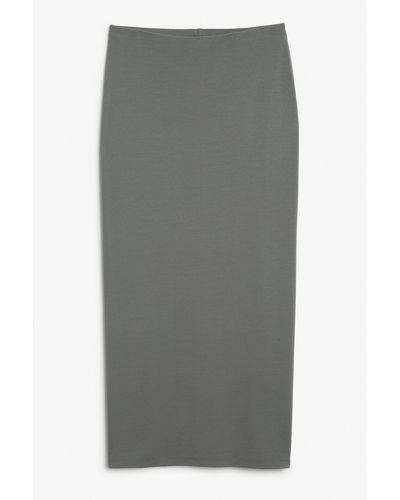 Monki Grey Jersey Pencil Skirt
