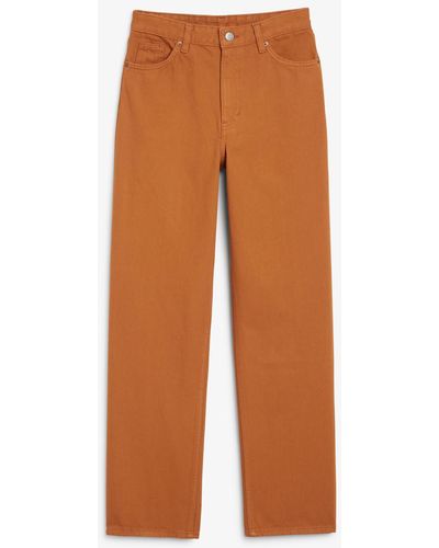Monki Taiki highwaist-jeans mit geradem bein braun - Orange