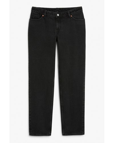Monki Moop Low Waist Straight Jeans - Black